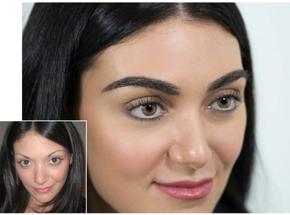 عکس قبل و بعد کاشت ابرو نازک